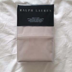 Ralph Lauren RL 464 Solid Percale Queen Flat Sheet Pale Flannel
